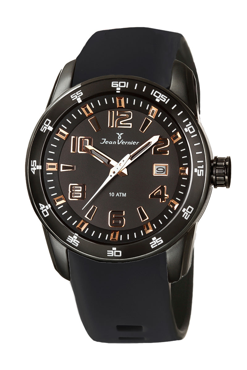 Relógio Jean Vernier Pulseira Silicone Preto JV00520SP