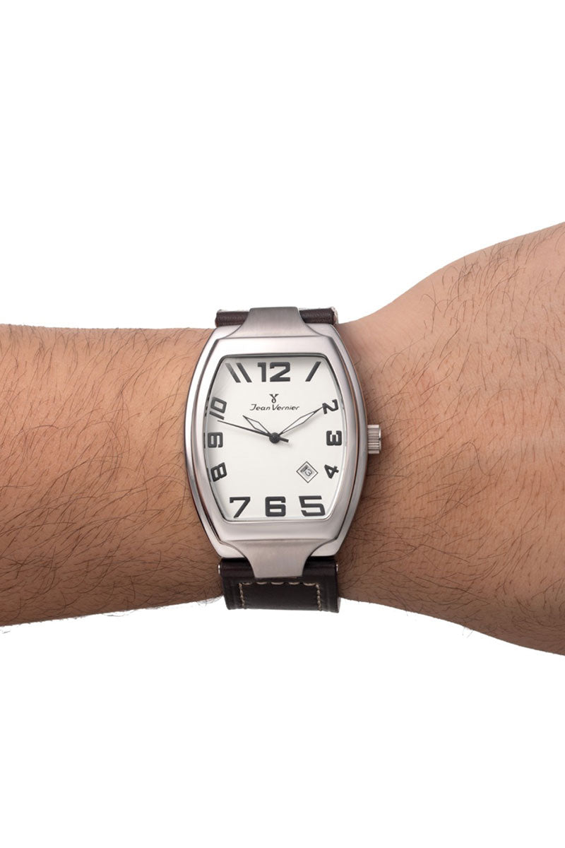 Relógio Jean Vernier Masculino Couro Marrom JV00581B