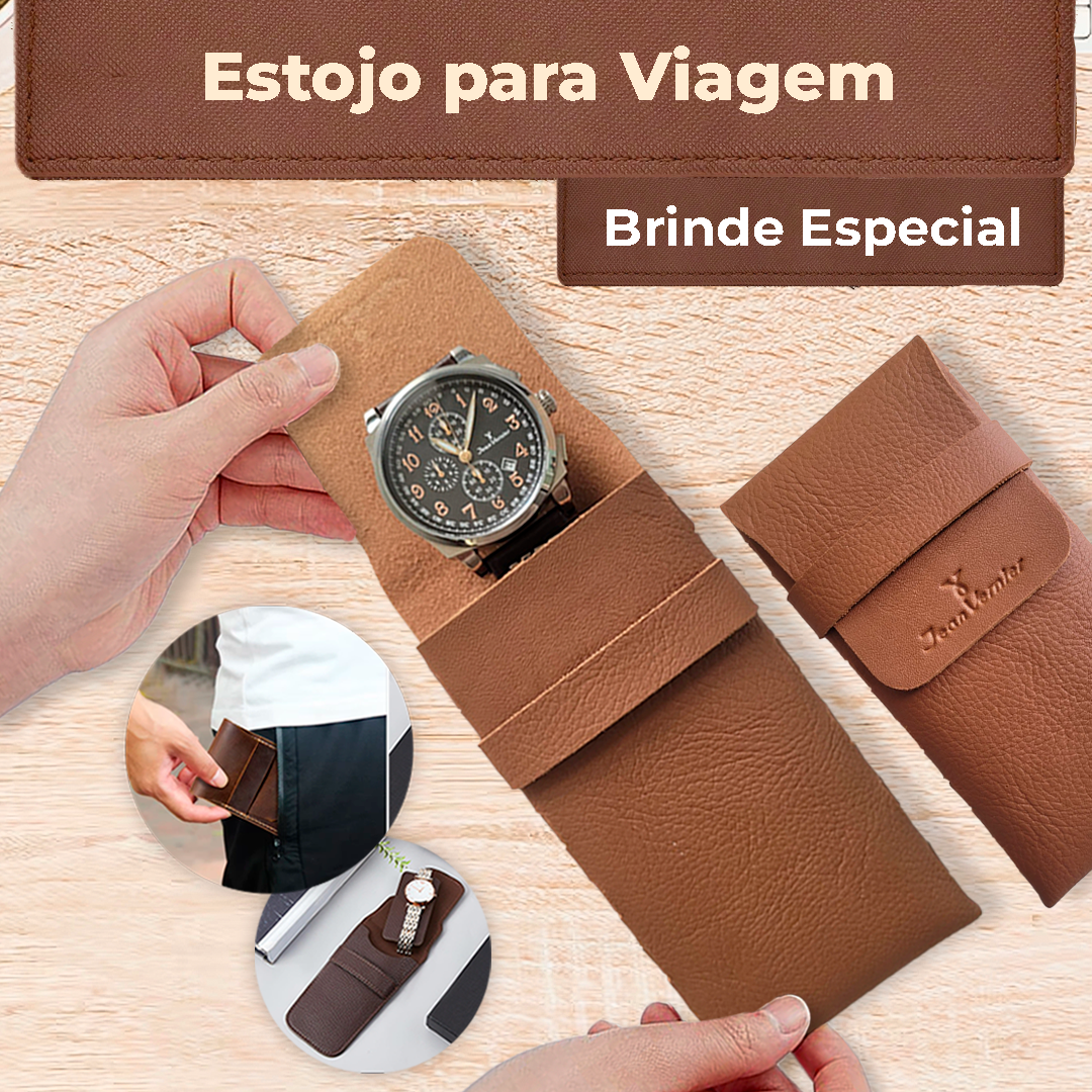 Relógio Jean Vernier Prateado Pulseira tipo Bracelete Maleável JV00294