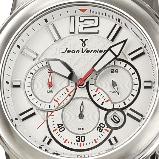 Relógio Jean Vernier Pulseira Aço Calendário JV00198