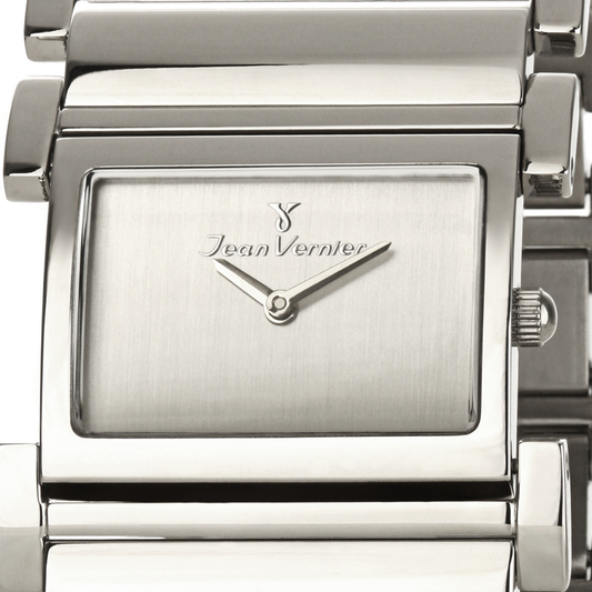 Relógio Jean Vernier Aço Inoxidável Feminino Prateado Pulseira Bracelete JV00464