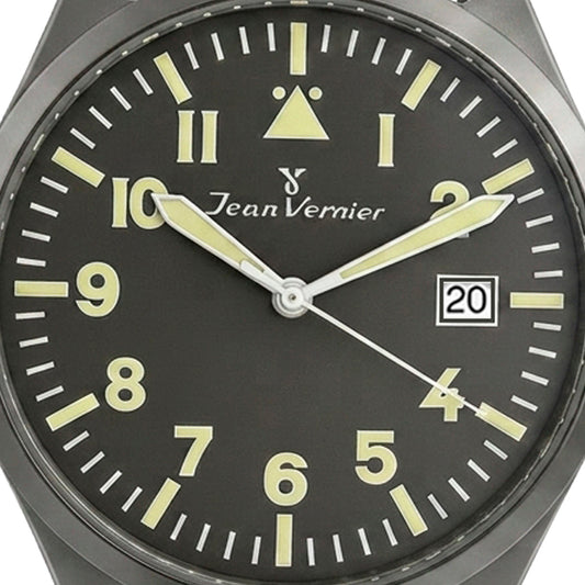 Relógio Masculino Jean Vernier Couro Preto JV01010