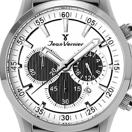 Relógio Jean Vernier Masculino Aço Inoxidável Cronógrafo JV01351