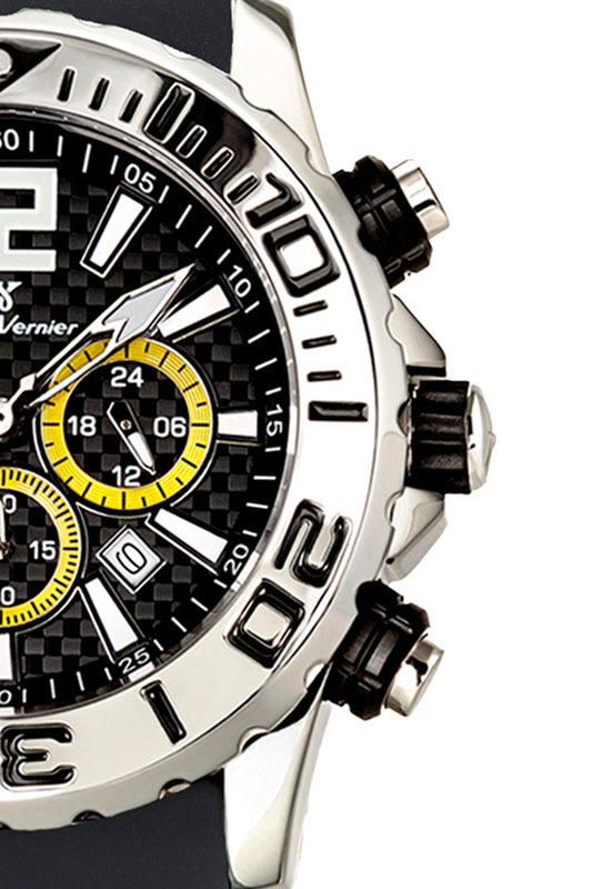 Relógio de Pulso Jean Vernier Pulseira Silicone Preto JV02092