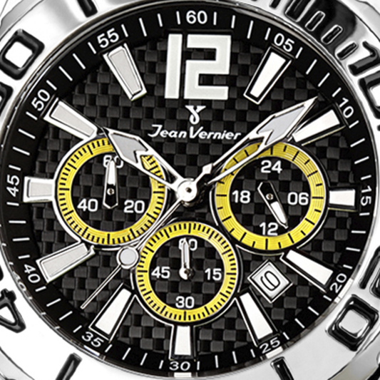 Relógio de Pulso Jean Vernier Pulseira Silicone Preto JV02092