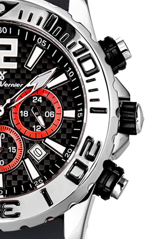 Relógio de Pulso Jean Vernier Pulseira Silicone Preto JV02093