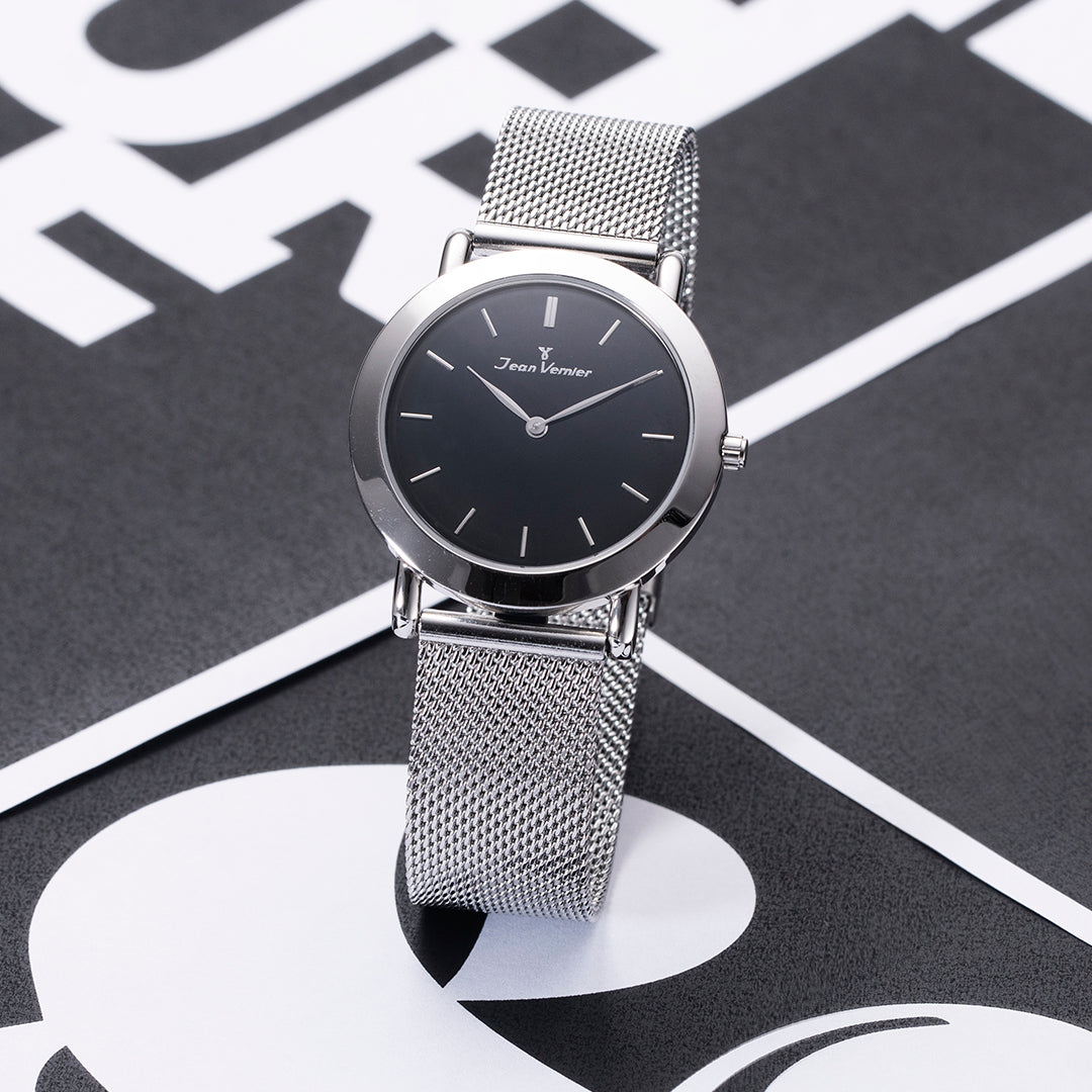 Relógio de Pulso Jean Vernier Pulseira Aço Prateado JV13653AP