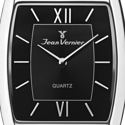 Relógio Jean Vernier Prateado Pulseira de Couro JV00301PC