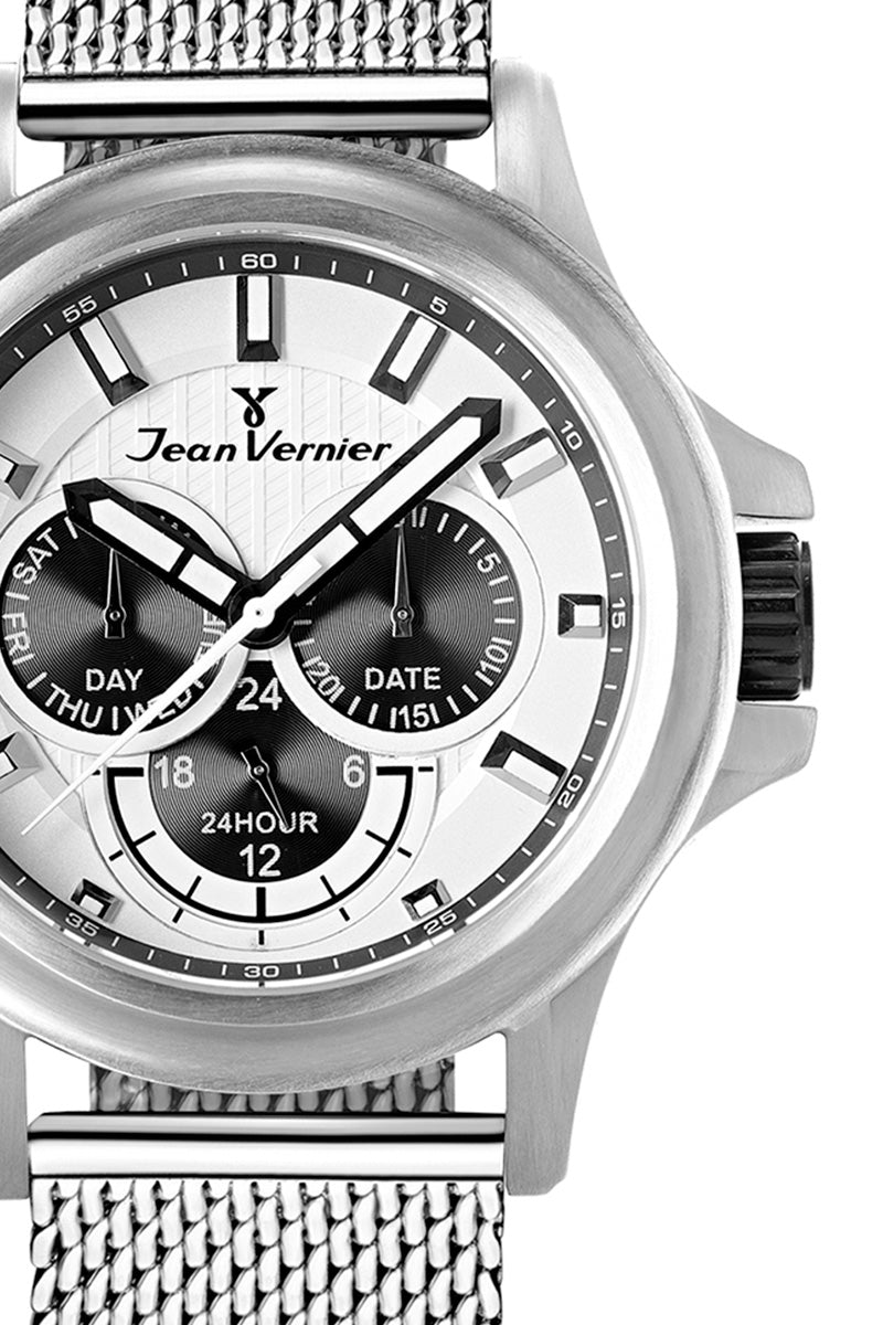 Relógio Jean Vernier Aço Inoxidável Calendário JV00060A