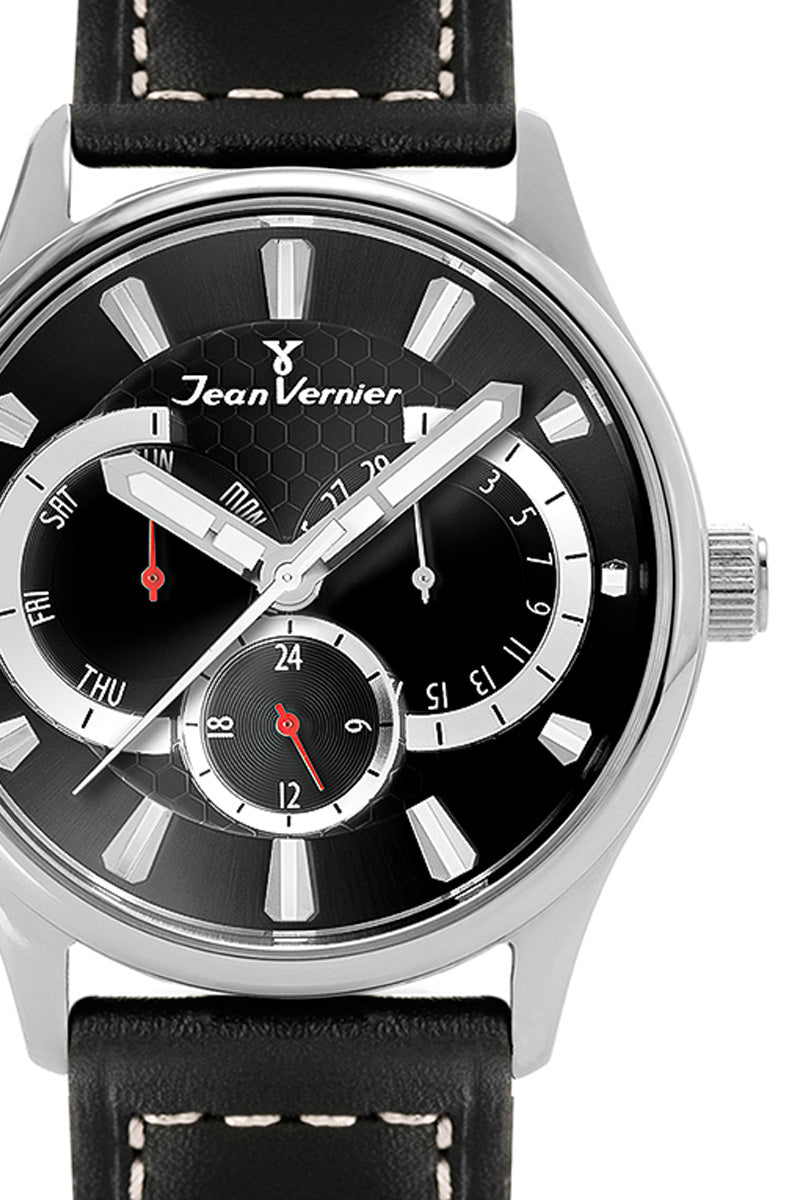 Relógio de Pulso Jean Vernier Masculino Pulseira Couro JV01941