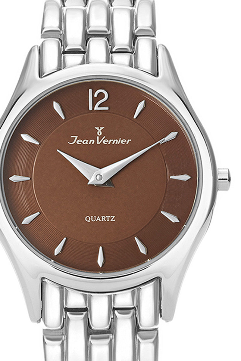 Relógio Jean Vernier Feminino Prateado Movimento Suíço JV05711