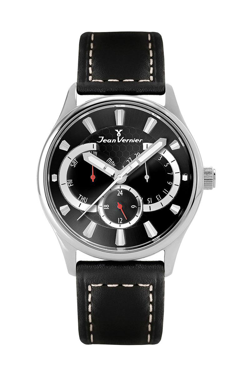 Relógio de Pulso Jean Vernier Masculino Pulseira Couro JV01941