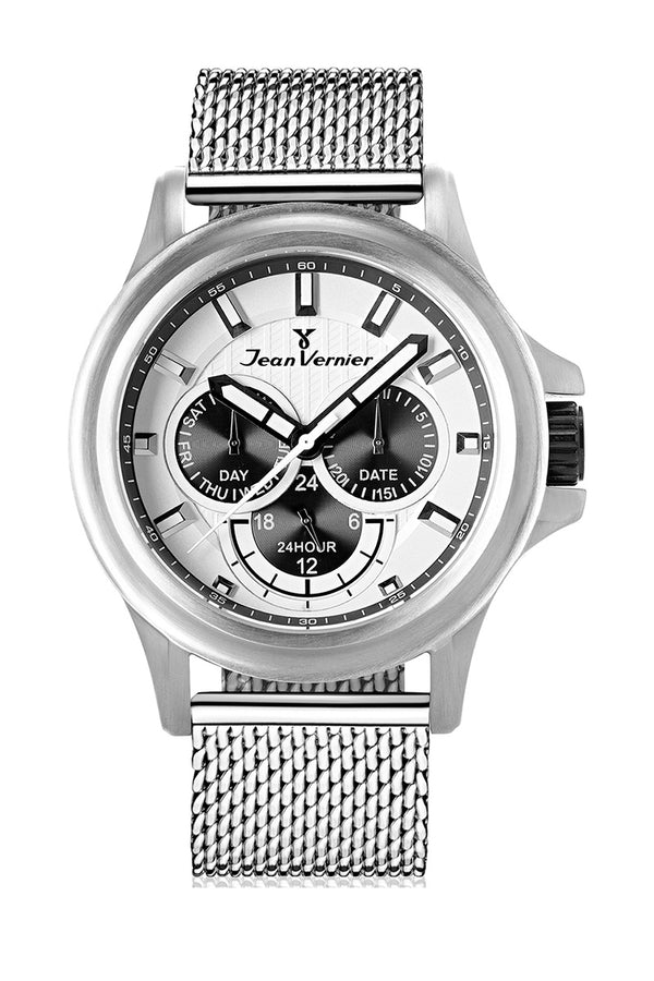 Relógio Jean Vernier Aço Inoxidável Calendário JV00060A