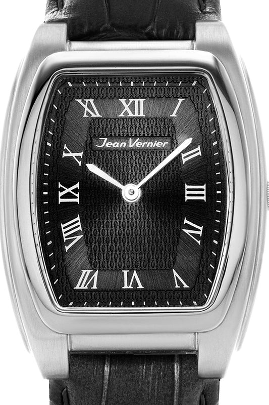 Relógio Jean Vernier Couro Tipo Croco Preto JV01595PP