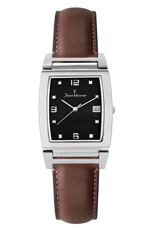 Relógio Jean Vernier Masculino Pulseira Couro Marrom JV00238PM