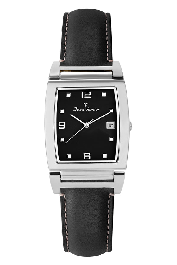 Relógio Jean Vernier Masculino Pulseira Couro Preto JV00238PP