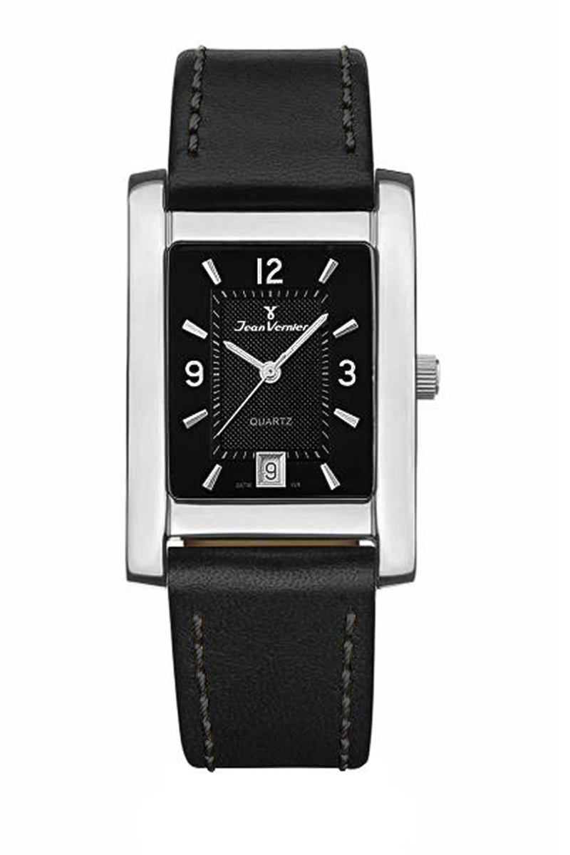 Relógio de Pulso Jean Vernier Tank Preto JV00267P