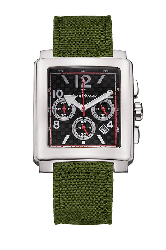 Relógio Jean Vernier Nylon Verde Cronógrafo JV03783NV