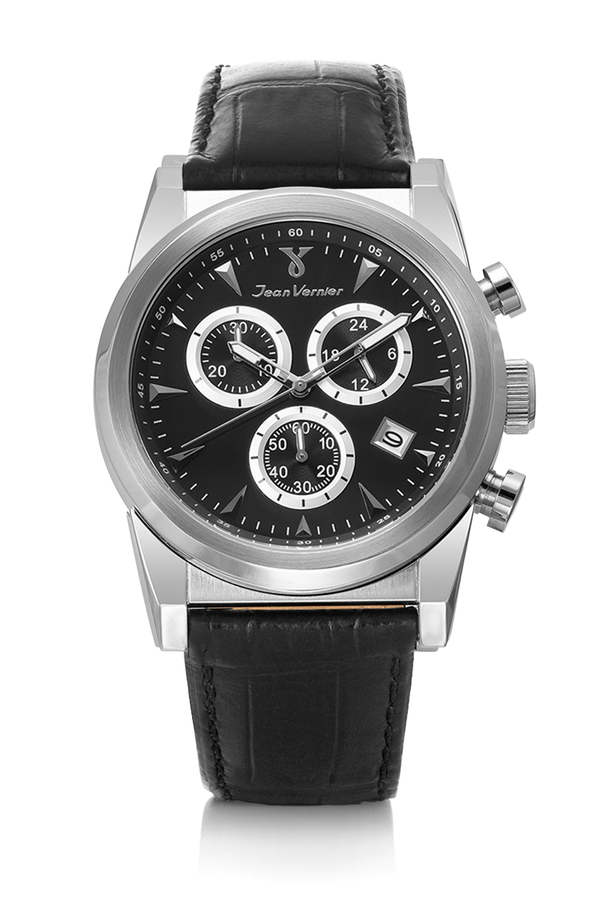 Relógio de Pulso Jean Vernier Preto Cronógrafo JV03048
