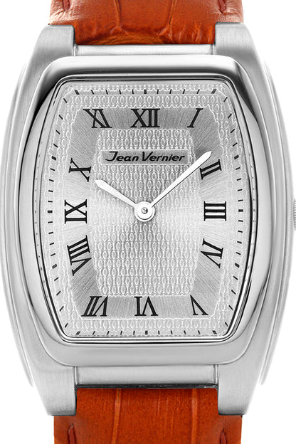 Relógio Jean Vernier Couro Tipo Croco Marrom JV01595BM