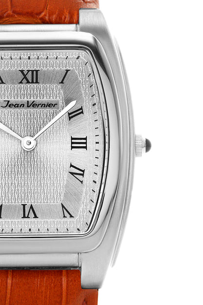 Relógio Jean Vernier Couro Tipo Croco Marrom JV01595BM