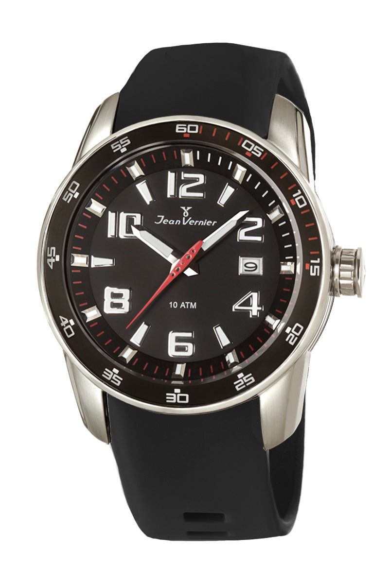 Relógio Jean Vernier Pulseira Silicone Preto JV00519SP