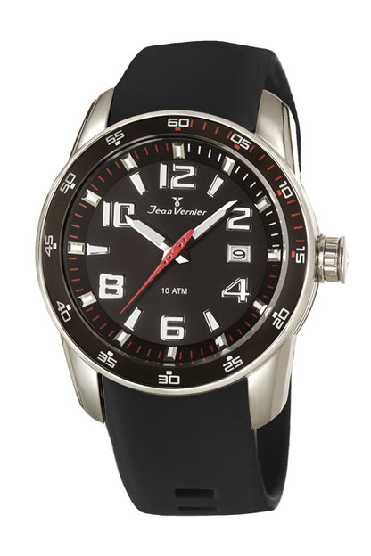 Relógio Jean Vernier Pulseira Silicone Preto JV00519SP