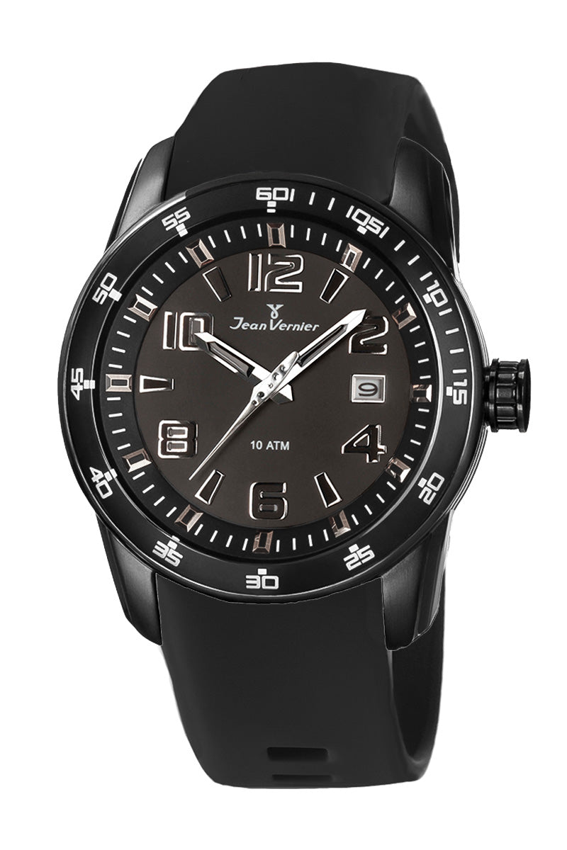 Relógio Jean Vernier Pulseira Silicone Preto JV00521SP