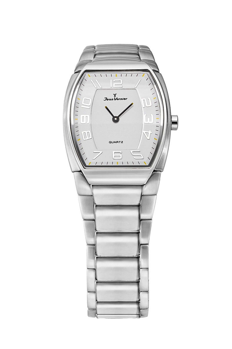 Relógio Jean Vernier Prateado Retangular JV06275B