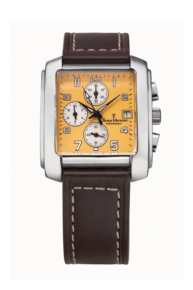 Relógio Jean Vernier Masculino Couro Marrom JV02312