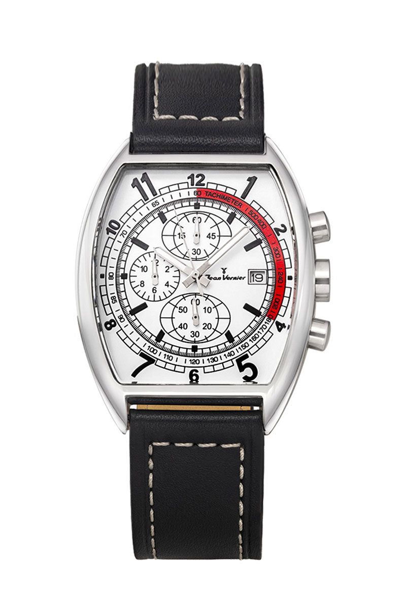 Relógio Jean Vernier Masculino Couro Preto JV13491B