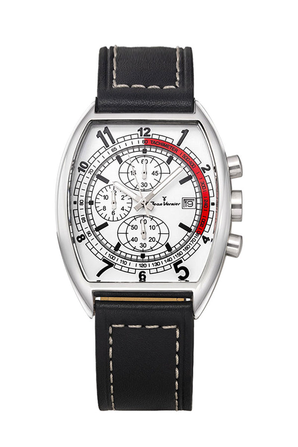 Relógio Jean Vernier Masculino Couro Preto JV13491B