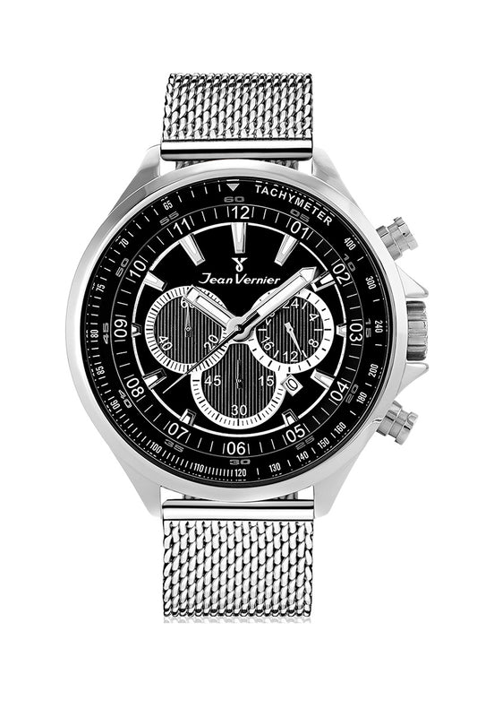Relógio Masculino Jean Vernier Aço Mesh Cronógrafo JV00058A