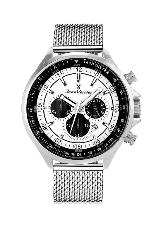 Relógio Masculino Jean Vernier Aço Mesh Cronógrafo JV00059A