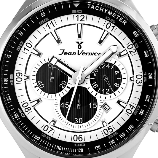 Relógio Masculino Jean Vernier Aço Mesh Cronógrafo JV00059A
