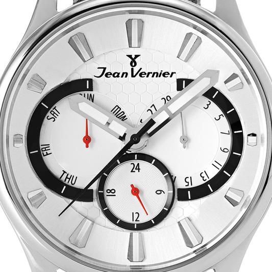 Relógio Masculino Jean Vernier Pulseira Aço Mesh JV00063A