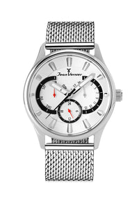 Relógio Masculino Jean Vernier Pulseira Aço Mesh JV00063A