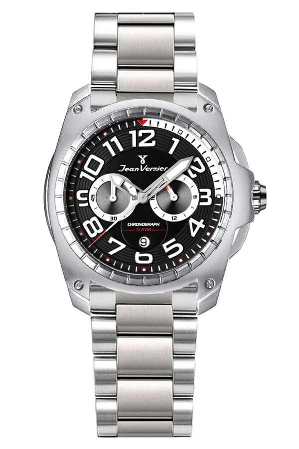 Relógio Jean Vernier Masculino Aço Cronógrafo JV00097-15