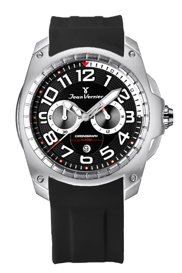 Relógio Jean Vernier Masculino Cronógrafo Preto JV00097-30P