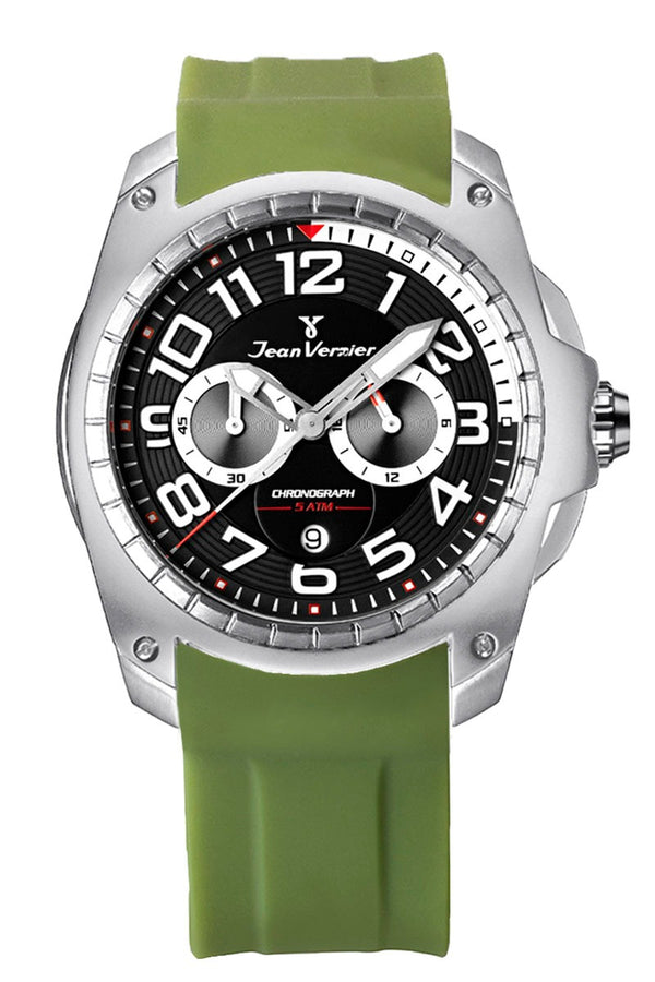 Relógio Jean Vernier Masculino Cronógrafo Verde JV00097-30v