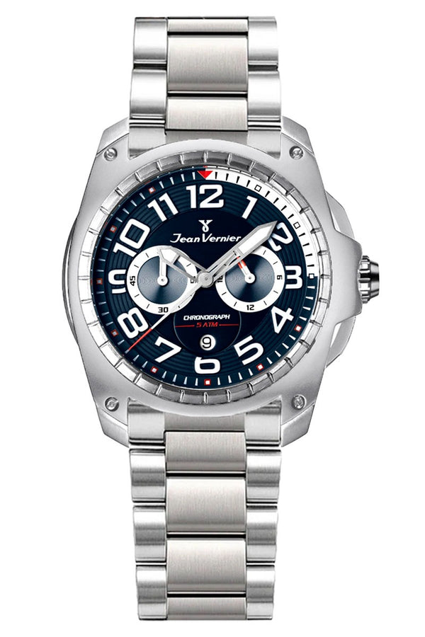 Relógio Jean Vernier Masculino Aço Cronógrafo JV00098-15