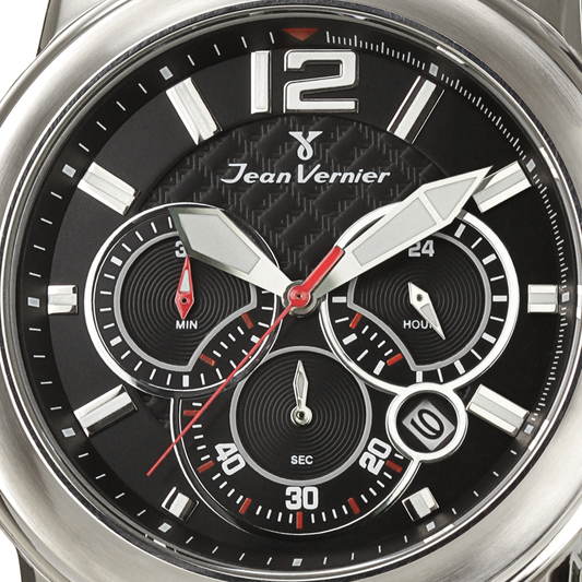 Relógio Jean Vernier Pulseira Aço Calendário JV00196