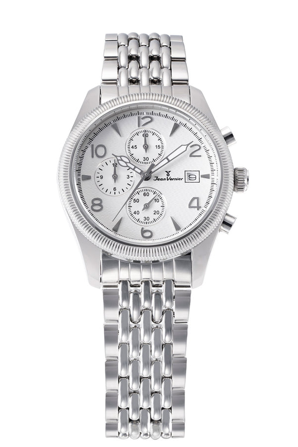 Relógio Jean Vernier Masculino Aço Inoxidável Cronógrafo JV00220