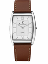 Relógio Jean Vernier Prateado Pulseira de Couro JV00301BM