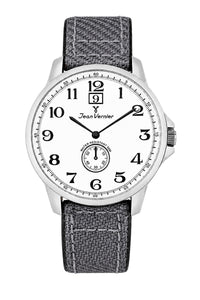 Relógio Masculino Jean Vernier Nylon Cinza Calendário JV00313BJ-02