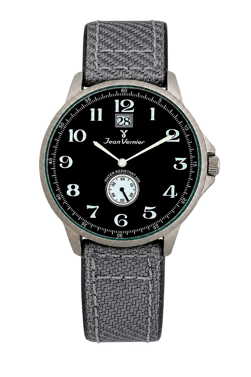Relógio Masculino Jean Vernier Nylon Cinza Calendário JV00313PJ-02