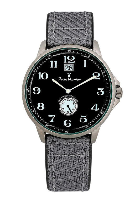 Relógio Masculino Jean Vernier Nylon Cinza Calendário JV00313PJ-02