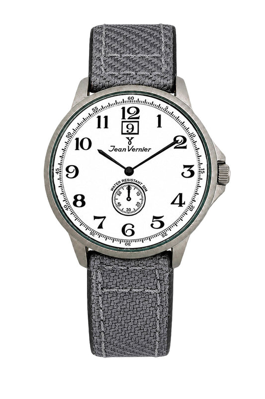 Relógio Masculino Jean Vernier Nylon Cinza Calendário JV00313BJ-02