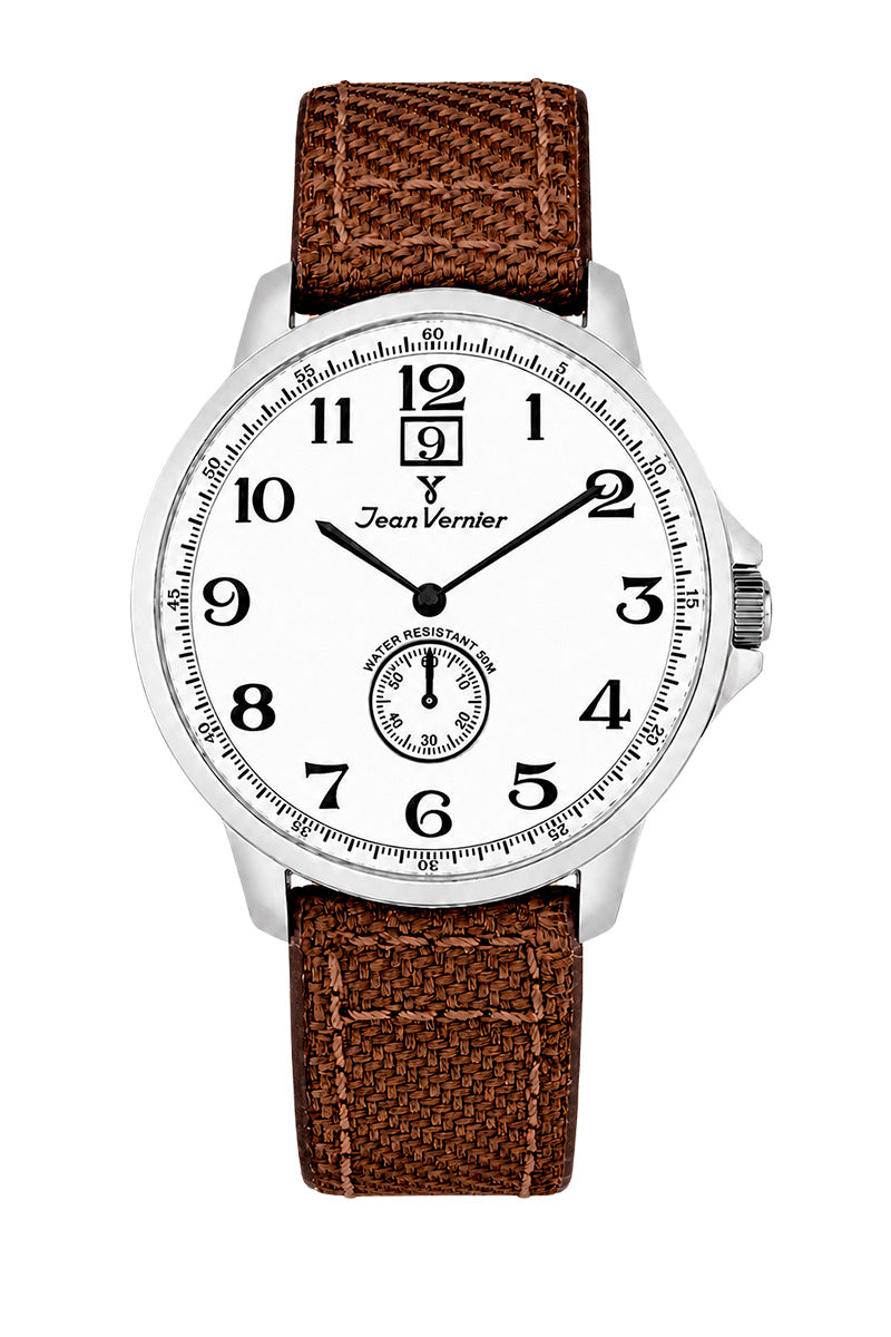 Relógio Masculino Jean Vernier Nylon Marrom Calendário JV00313BJ-04