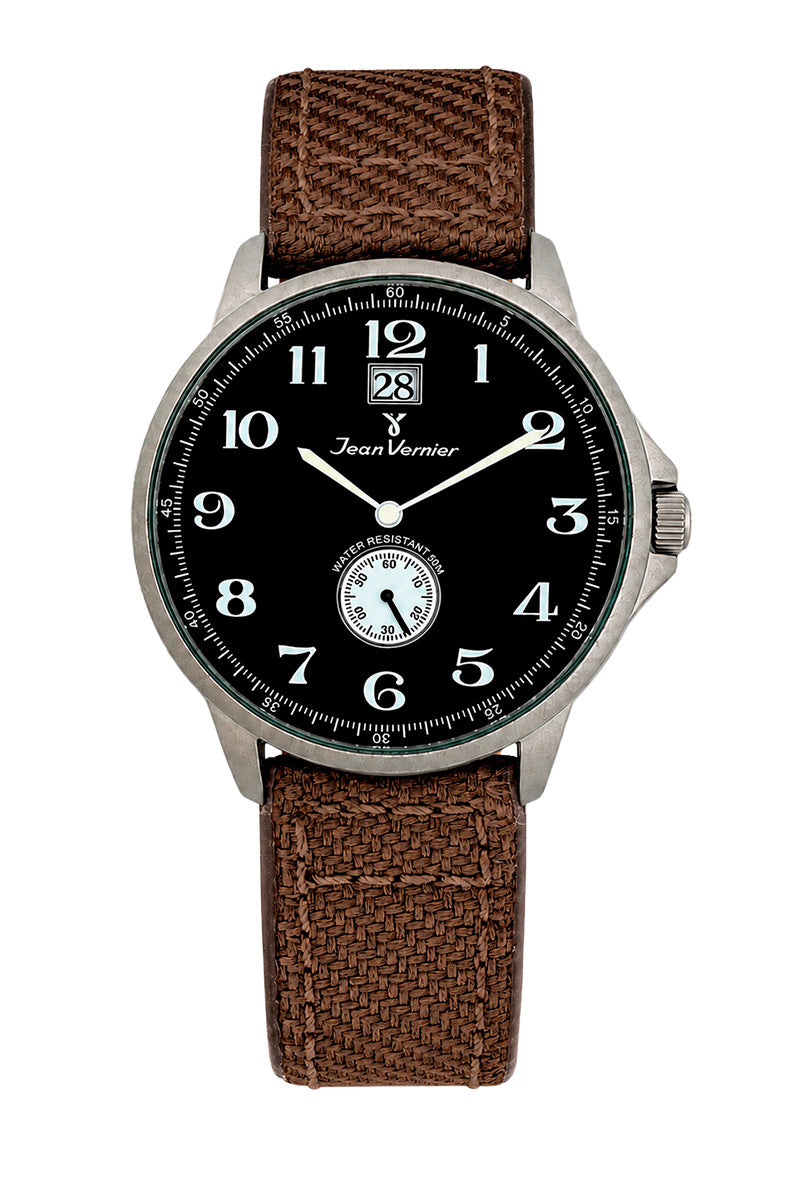 Relógio Masculino Jean Vernier Nylon Marrom Calendário JV00313PJ-04